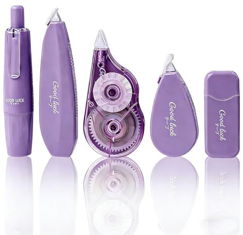 Korrekturroller Set,Stationery Set Mit 5 Mehrzweck Korrekturstift 34m*5mm,Korrekturroller,Großes Fassungsvermögen/Kein Leichtes Reißen Des Bandes/Leichtes Gleiten Für Kinder Und Büroangestellte
