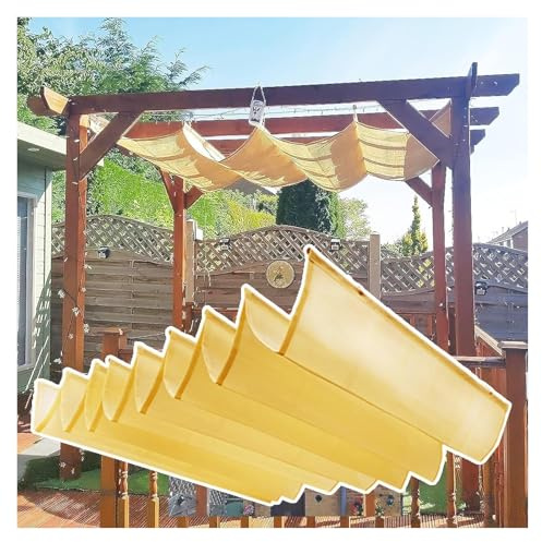 Voile d'ombrage rétractable de 0,9 x 6 m pour extérieur, terrasse, jardin et cour – Protection UV – Toile facile à installer pour pergola, terrasse et arrière-cour
