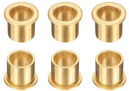 sourcing map 6Pcs Flange Sleeve Bearings, 16mm Bore x 20mm OD x 20mm Length, Self-Lubricating Sintered Bronze Bushings