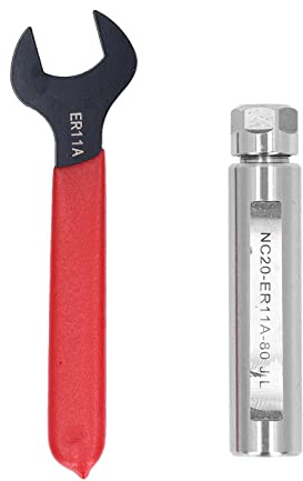 Chuck High Carbon Steel Straight Shank ER11 Collet Tool Holder, Vacuum Hardened Lathe Accessory with Wrench for CNC Milling and Drilling Machines