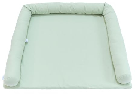 LIMMALAND Wickelauflage 76×79cm für IKEA HEMNES/MALM - Eukalyptus Light | Weicher Schaumstoffkern, Bezug 100% Baumwolle · waschbar bei 60°C · inkl. Stoffschlange als Stoßschutz