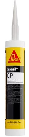 Sika Sikaflex | Sikasil GP Clear 10 oz Cartridge – General Purpose Silicone Sealant for Glass, Tile, Ceramic, Metal & Many Plastics, Clear Caulk for Windows, Doors, Trim, Kitchen & Bath Sealing