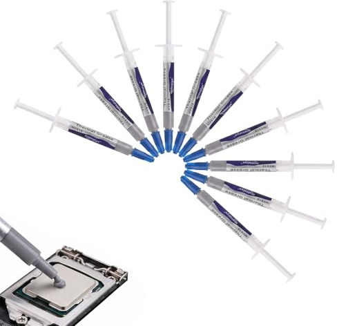 KSJEHW 10 x 0,5g Pâte Thermique Processeur Haute Performance, Graisse Thermique pour CPU, GPU, PC Portable, Console, Dissipation de Chaleur Efficace, Non Conductrice, Kit de 10 Seringues