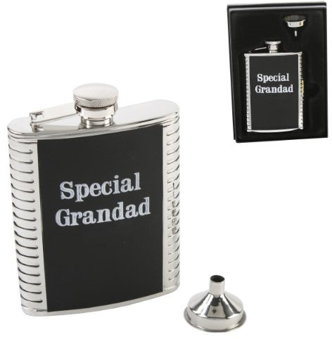 Flasque en acier inoxydable gravée au laser avec coffret cadeau spécial grand-père
