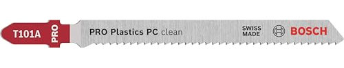 Bosch 5x Jigsaw Blade T 101 A Special for Acrylic (for Plexiglass, PMMA, Polycarbonate, Professional Accessories Jigsaw)