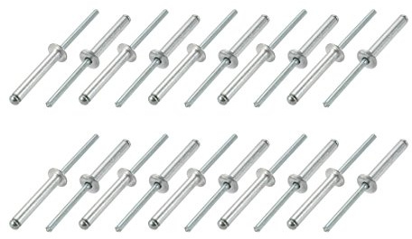 sourcing map 20Stk.Aluminum/Stahl Offenes Ende Blind Nieten 5mm x 30mm