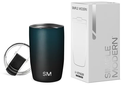 Simple Modern Travel Coffee Mug Tumbler with Flip Lid | Insulated Stainless Steel Iced Coffee Cup | Gifts for Women & Men | Voyager Collection | 350ml | Moonlight