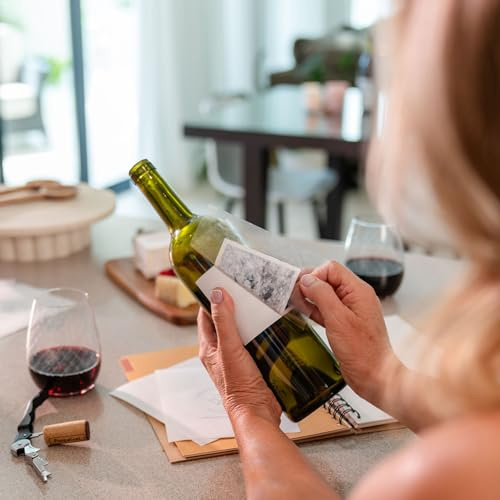 Kit per rimuovere etichette per bottiglie di vino - 25 fogli adesivi per rimuovere e laminare etichette di vino - Prodotti vinicoli Treasured