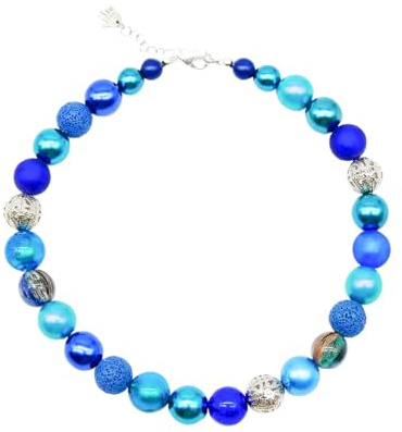 Feliss Handmade: Kedjor av pärlor, halsband damer. Statement kedja 45 cm lång. Choker-halsband, estetiskt halsbandssmycke. pärlor pärlhalsband för kvinnor, 45 cm lang, Glas, Ingen ädelsten