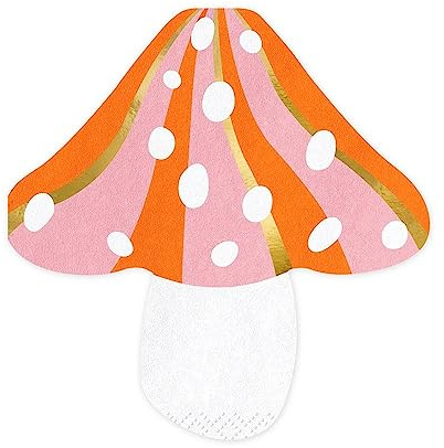 PartyDeco Pilzförmige Serviette- Weihnachtsdekoration- Taschentücher Bedruckte Papierhandtücher Tischdekoration