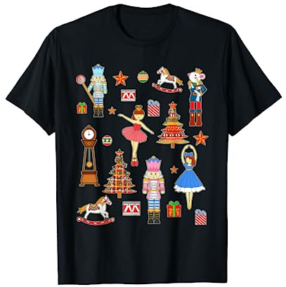 Christmas Nutcracker Gift Girls Ballet Xmas PJs For Women T-Shirt