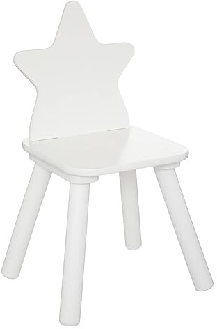 Atmosphera - Sedia per bambini con stelle, in legno e pino, colore: Bianco
