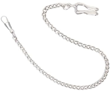 Mipcase Catena da Tasca Argento in Metallo Gancio Robusto a Moschettone e Bilanciamento Equilibrato per Orologi da Taschino, Accessorio Elegante per Utenti di Orologi da Tasca