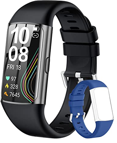 Tipmant Smartwatch für Damen und Herren, 1,47 Zoll, Touchscreen, Smart Watch mit Herzfrequenz, Pulsoximeter, Schrittzähler, bunt, Schlaf, wasserdicht IP68, Fitness Tracker für Android iOS