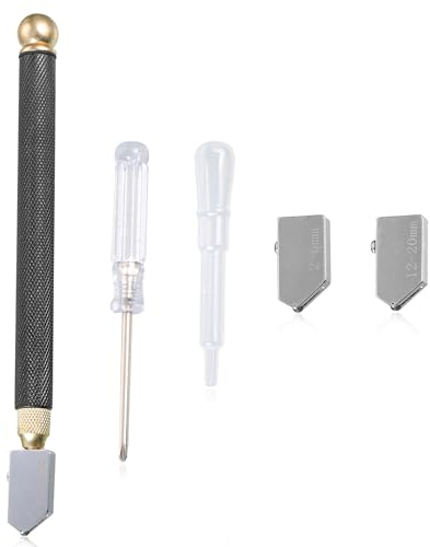 sdhiiolp Glasschneider Fliesenschneider Set, Legierung Griff Glas Cutter, mit Karbidspitze für 2-20mm Dickes Glas Fliesen Spiegel Fliesen Mosaik Schneiden, Professionelle Schneiden Werkzeug