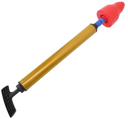 Stantuffo per WC, Dispositivo di Rimozione degli Zoccoli per WC a Pistone, Testa in Gomma, Maniglia in ABS, Tubo per Dragare per WC a Sifone Intasato (rosso)