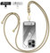 OLEPHY Cordon Téléphone Portable, Tour de Cou Téléphone Universelle avec 2 Très Mince Patchs, Collier de Longe Compatible avec la Plupart des Coques pour Smartphone, Doré