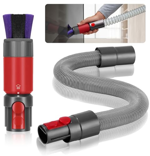2 stycken Delikat Reptålig borste för Dyson Kit, för Dyson V7/V8/V10/V11/V15 Dammsugartillbehör, med Universal Dammsugarslang, för Repfri Dammsugare Självrengörande Tillbehör