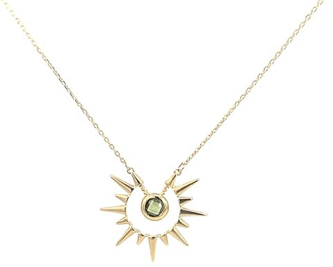 GIORO Helius Sonnenkette – Elegante Halskette aus 585er Gelbgold – Zeitloses Design für Damen – Exklusiver Schmuck für besondere Anlässe