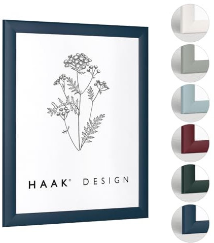 Haak Bilderrahmen modern stabil Damira Dunkelblau 84 X 118,8 cm (DIN A0) Rahmen für Bilder Urkunden Poster Puzzle Pastell Farben
