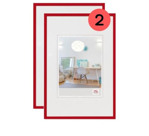 walther design New Lifestyle Lot de 2 Cadres Photo, Rouge, 20 x 30 cm