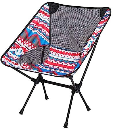 MOBAAK Campingstuhl Klappstuhl Reise Ultraleicht Klappstuhl Hohe Last Outdoor Camping Stuhl Tragbare Strand Wandern Picknick Sitz Angeln Stuhl Strandstuhl Camping Stuhl (Color : Rood, Size : L)