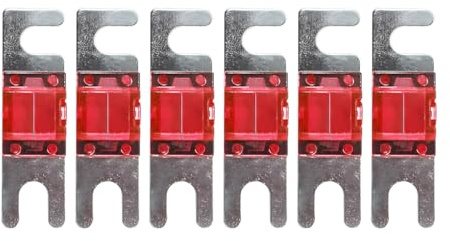 CGEAMDY 6 Stück Mini ANL Sicherung Multipack, Audio-Video-System-Elektronik-Sicherung, Mini-ANL-Sicherungpackung Kleines Gabelbolzen-Audio-Sicherungsblech(50A)