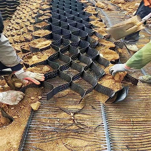 Griglia Antiscivolo in Polietilene Geocell per Pendenze di Vie di Accesso - Griglia Stabilizzatrice del Terreno per Esterni, Ampia Griglia di Contenimento per Ghiaia da Giardino