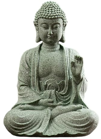 BEAHING Buddhastaty mini Buddha Buddah prydnad sandsten medling Buddha mediterande tillbehör för zen trädgård stil 2 buddha-staty