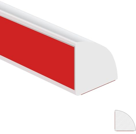 Garniture Murale Autocollante, Plinthe PVC, Moulure Décorative Quart de Rond Adhésive Pour Plafond, Murs, Comptoirs, Sols, Bords d'Armoires (Blanc)