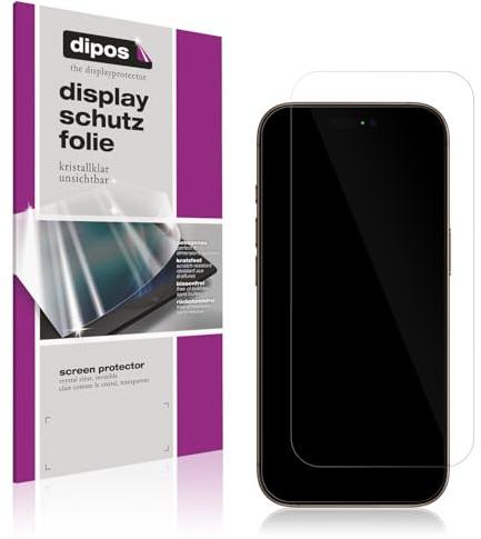 dipos 4x Displayschutzfolie klar für Apple iPhone 16 Pro | Passt perfekt, Ultra-Dünn, kratzfest, blasenfrei, Case-Friendly, hüllenfreundlich, Fingerprint-kompatibel, selbstklebend