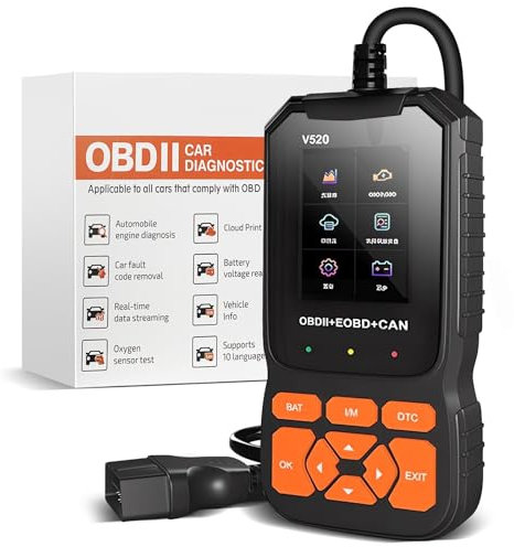 LuLuanping OBD2 Diagnostic Auto Valise Voiture, Valise Diagnostique Auto Multimarque Français, Lecteur de Code d'erreur de Moteur, Valise Effacer Defaut Voiture, pour BMW Peugeot VW Les Véhicules