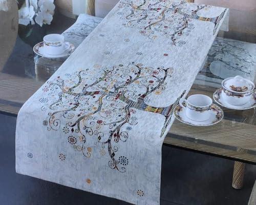 IL BOTTEGONE Centrotavola centro Tessuto Jacquard ciniglia Runner striscia da Tavolo Made in Italy - (Runner 40x130 cm)