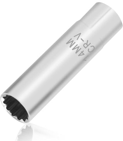 14mm Spark Plug Socket - 12 Point Thin Wall Removal Tool 3/8 Inch Drive - Built-in Spring Clips for Easy Spark Plug Removal - Automotive Sparking Plug Wrench