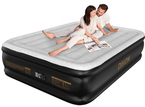 DIVON Air Mattress Full with Built in Pump,18’’High Blow Up Mattress Full with Wave Pattern,Self Inflation/Deflation Mattress in 3 Mins, Air Bed for Home&Camping,660lbs