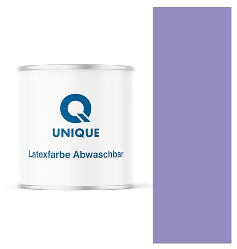 Q UNIQUE Latexfarbe ABWASCHBAR 2L (ca.14m2) Lavender Blau, Waschbare, hochdeckende, tiefmatte Latexfarbe auf Basis von Ethylen-Vinylacetat-Copolymer. VOC-frei, geeignet für Wände/Decken in Innenräu
