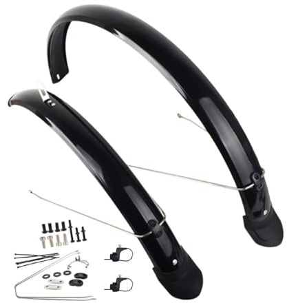 Dickly Juego de Guardabarros para Bicicleta, Guardabarros Delantero Y Trasero, Suministros de Reparación, Accesorio, Protección de Rueda, Juego de Guardabarr, 26 Pulgadas Brillante