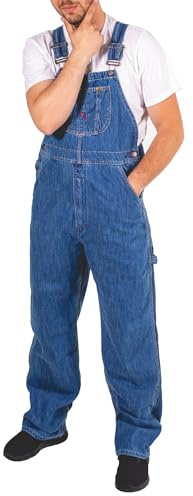 Juicy Trendz Mens Bib Overalls – Heavy Duty Work Dungarees for Men, relaxed fit denim bib and brace overalls with adjustable shoulder straps & deep multi pockets