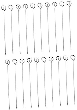 TOYANDONA 20piezas Brochetas De Barbacoa De Acero Inoxidable Brochetas De Carne Para Parrilla Pinchos Para Barbacoa Parrilla Para Al Aire