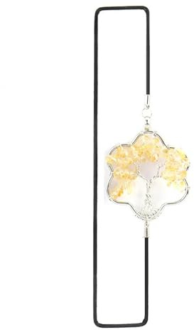 DAIJES Collana con ciondolo elastico in ghiaia naturale, cristallo di prugna, radice dell'albero della vita, albero della vita, BM22, citrino
