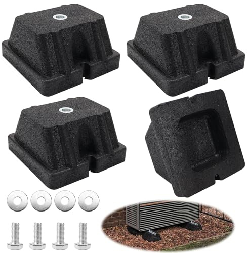 Vibrationsdämpfer für Wärmepumpe, 4 Stück, 120x120x65mm, Antivibrationsfüße für Klimaanlage, 500kg Belastbar (4 Pcs)