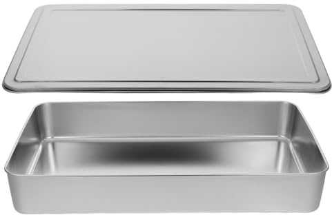 Cabilock Backblech mit Deckel Rechteckige Kuchenform für Toasterofen zum Backen von Brownies Lasagne und Aufbewahren von Lebensmitteln Vielseitig Einsetzbar für Küche