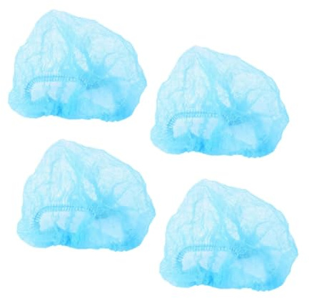 FOMIYES 10 Stück Einweg Haarnetz Vliesstoff Blau Dehnbar Atmungsaktiv für Kosmetik Labor Gastronomie Duschhauben