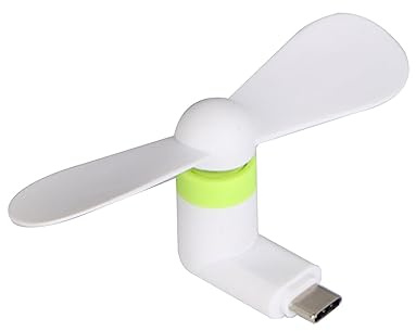 Asukohu Ventilateur de refroidissement avec port USB de type C pour téléphone, tablette, petit extérieur, portable, extérieur, pour appareils, téléphones, tablettes