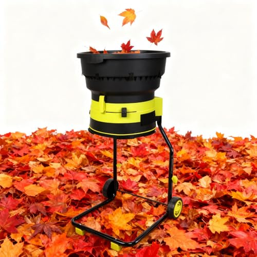 ShaiVrissian 2500w Garden Leaf Crusher,Electric Leaf Mulcher Shredder,8000rpm Motor,17:1 Reduction Ratio,with Wheels,Storage Bag,Adjustable Control Dial,for Composting,Yard Cleanup Powercord×20m