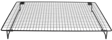 Veemoon Grille de Refroidissement pour Pâtisserie en Acier au Carbone Noir Grosse Taille Antiadhésive Support pour Gâteaux Pains et Biscuits Outil de Boulangerie pour Refroidir et