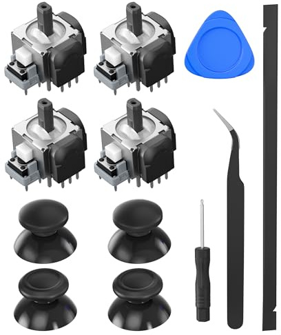 OIVO VGA DESIGN Kit Joystick Magnétique Hall Effect TMR pour Manette PS5/PS5 Edge, Kit Réparation Complet Anti-Dérive avec Caps et Outils d’Installation, Lot de 4
