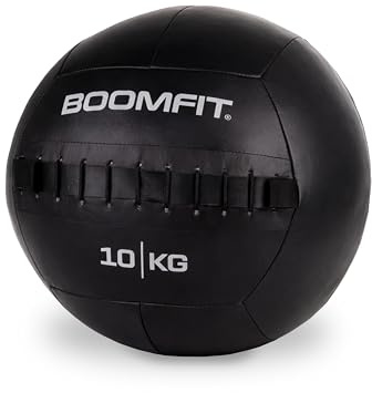 BOOMFIT Wall Ball 10 kg | Balón Medicinal Antideslizante | Carga centrada Estable | Potencia para WODs avanzados | Funcional/HIIT | Casa y Box para Wall Ball Crossfit