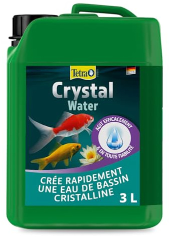 Tetra Pond CrystalWater 3L | Clarifie rapidement l'eau | Agglomère particules en suspension | Améliore transparence du bassin