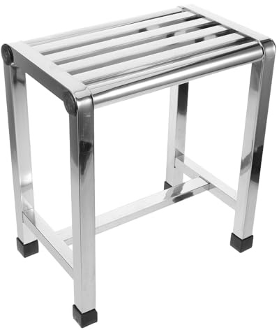 PACKOVE Stainless Steel Stool for Bathroom Shower Metal Bench Seat Design for Seniors and Boys and Girls for Home Use in Kitchen Toilet Area